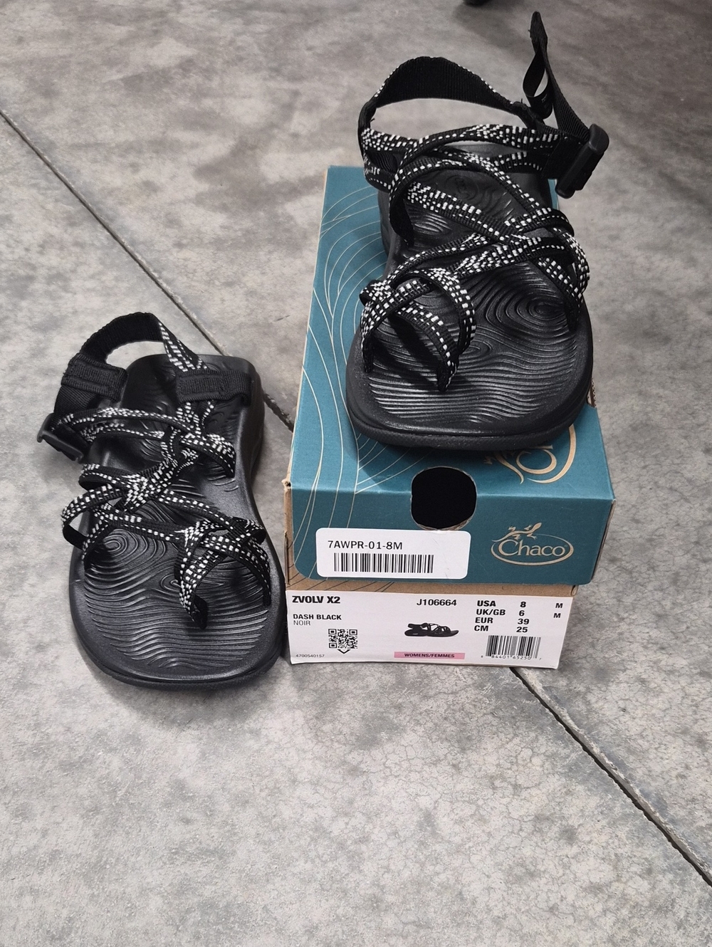 Chaco ZVolv X2 Black Strappy Outdoor Sandals with Reflective Accents